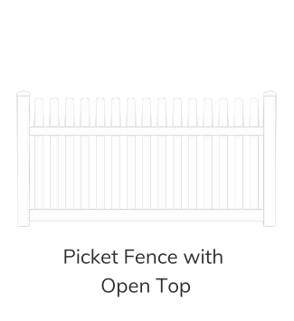 Vinyl Fence Style - Picket Fence with Open Top