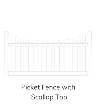 Vinyl Fence Style - Picket Fence with Scallop Top