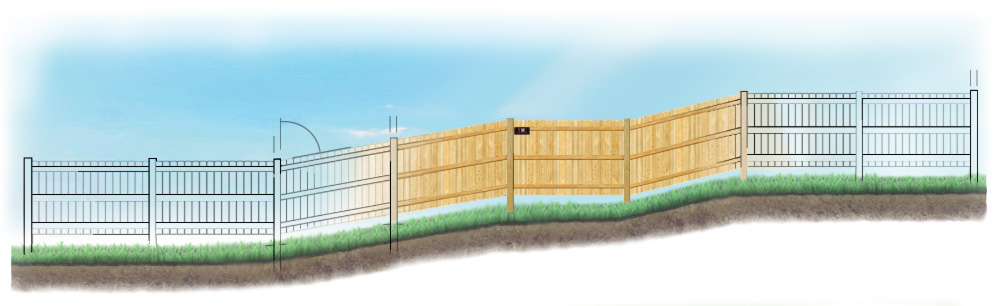 Custom fence design for uneven ground in Casper Wyoming