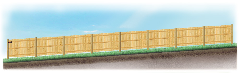 Racked fence on sloped ground in Casper Wyoming