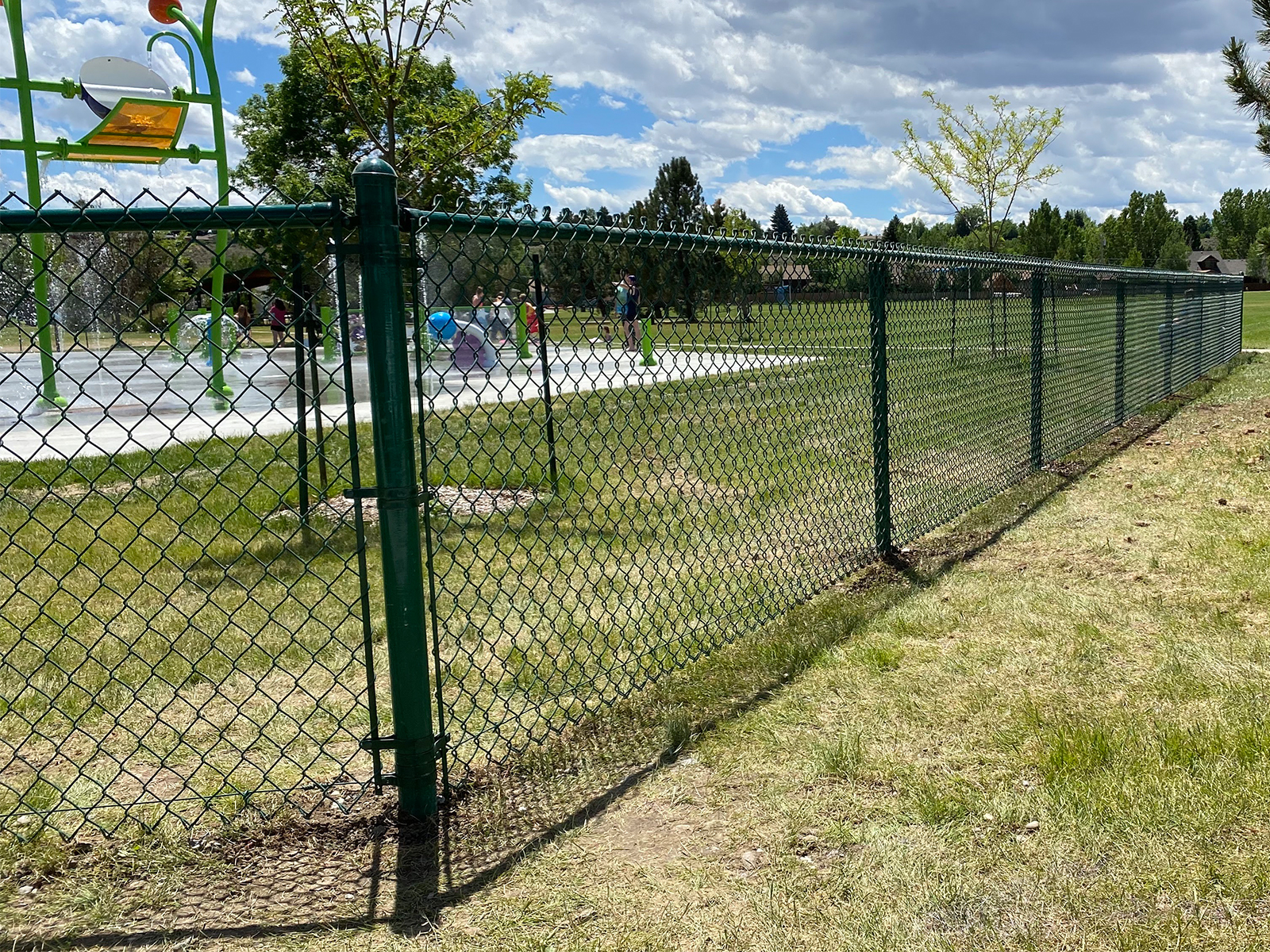 chain link fence Meadowlark Lake Wyoming